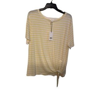 a loves a women’s M yellow & white stripes long cotyon T-shirt